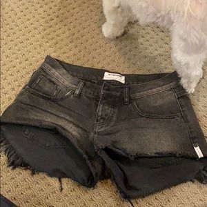 Black one teaspoon denim shorts